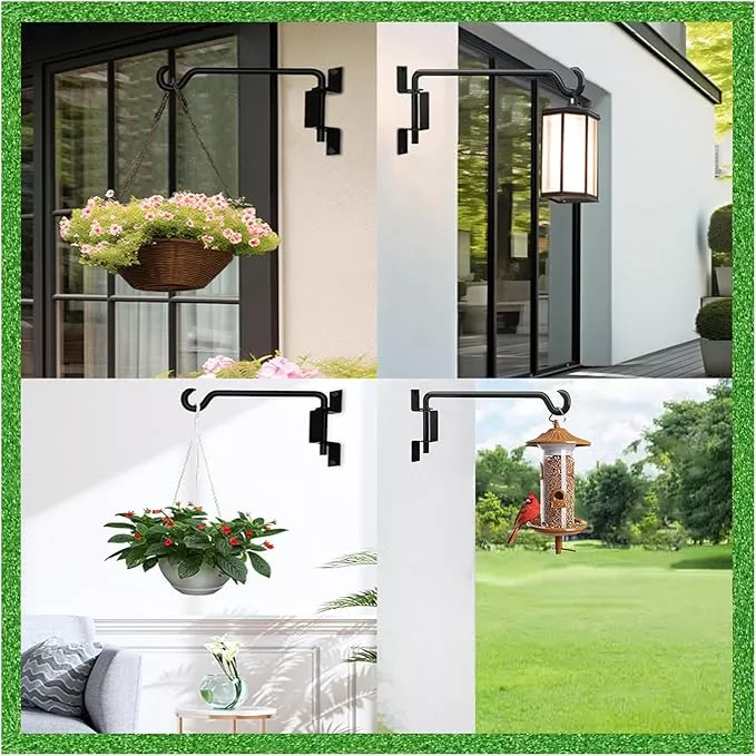 bird-feeder-hanger-hummingbird-feeder-hanger-bird-feeder-hangers-outside-plant-h Bird Feeder Hanger,Hummingbird Feeder Hanger,Bird Feeder Hangers for Outside,Plant Hangers Indoor Wall Mount,Hanging Basket Hooks,Plant Hooks & Hangers,45°~180° Rotatable,16 Inch 4 Pack