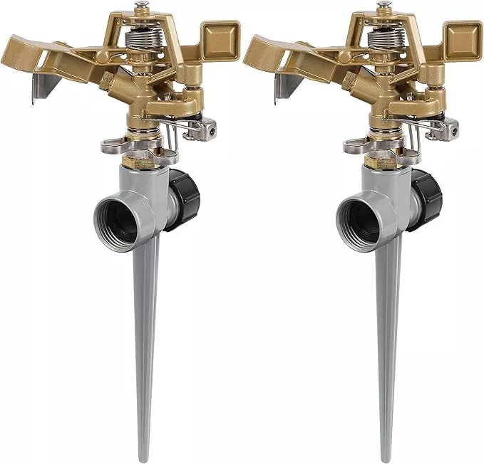 biswing-2-pack-impact-sprinklers-with-stand-spike-heavy-duty-zinc-alloy-lawn-spr Biswing 2 Pack Impact Sprinklers with Stand (Spike), Heavy Duty Zinc Alloy Lawn Sprinkler Head on Spike Base, Adjustable Watering Sprinkler for Large Area Grass Yards Patio Garden Irrigation