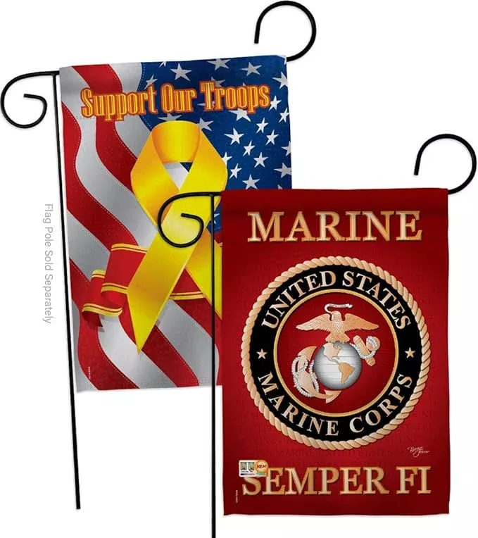 breeze-decor-gp108057-boaf-marine-corps-americana-military-decorative-vertical-p Breeze Decor GP108057-BOAF Marine Corps Americana Military Decorative Vertical Pack, Garden Flag 13"x 18.5", Thick Fabric