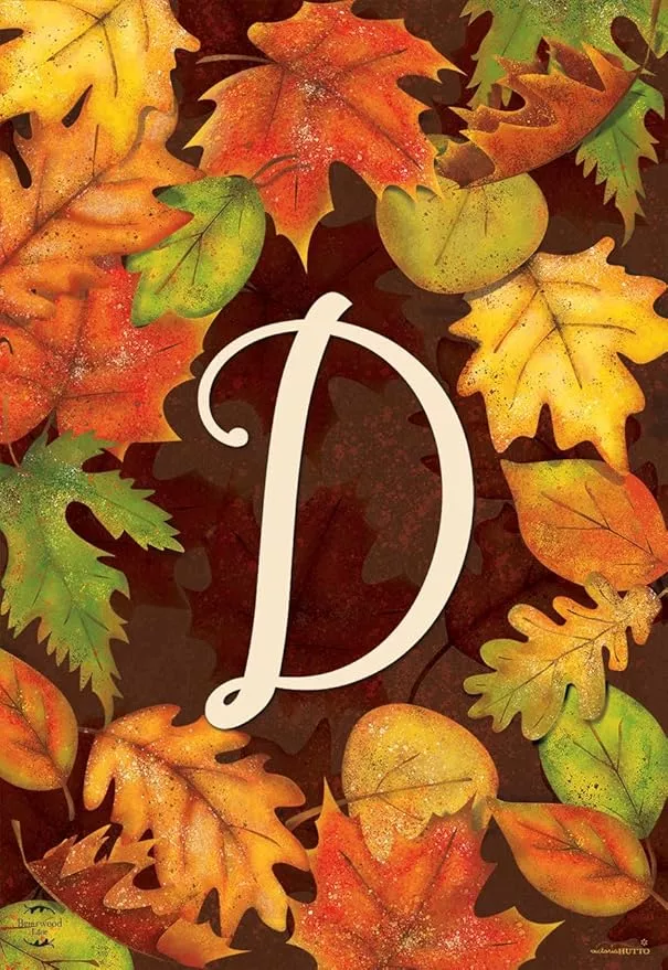 briarwood-lane-fall-leaves-monogram-letter-d-garden-flag Briarwood Lane Fall Leaves Monogram Letter D Garden Flag