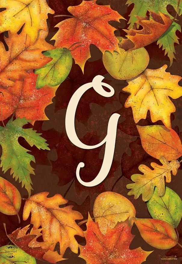 briarwood-lane-fall-leaves-monogram-letter-g-garden-flag Briarwood Lane Fall Leaves Monogram Letter G Garden Flag