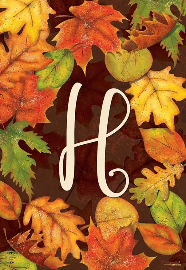 briarwood-lane-fall-leaves-monogram-letter-h-garden-flag Briarwood Lane Fall Leaves Monogram Letter H Garden Flag