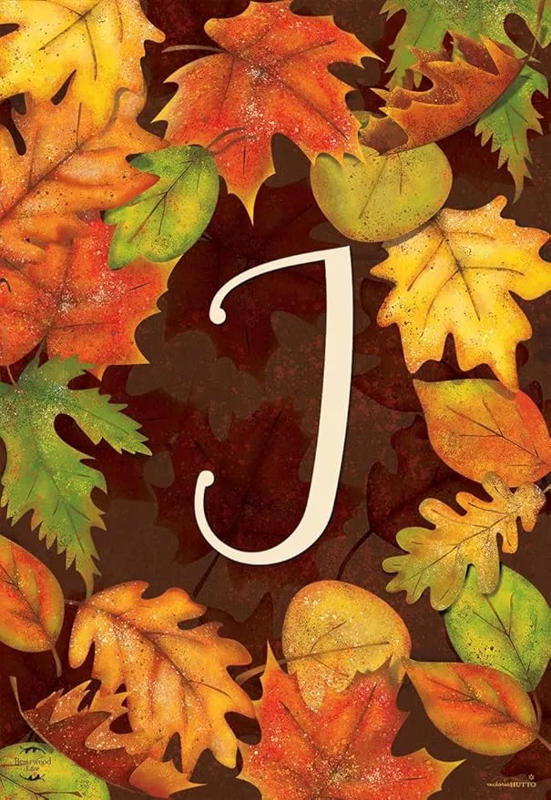 briarwood-lane-fall-leaves-monogram-letter-j-garden-flag Briarwood Lane Fall Leaves Monogram Letter J Garden Flag