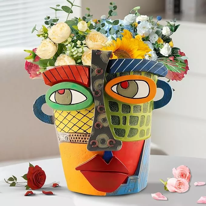 brutalist-abstract-face-planters-pots-head-unique-abstract-flower-pot-funny-plan Brutalist Abstract Face Planters Pots Head, Unique Abstract Flower Pot, Funny Planters Decoration Flower Resin Face Flower Pot for Indoor and Outdoor Plants Colorful Funny Room Decor (Retro)