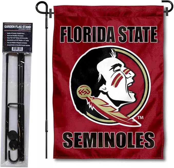 college-flags-banners-co-florida-state-seminoles-garden-flag-with-stand-holder College Flags & Banners Co. Florida State Seminoles Garden Flag with Stand Holder