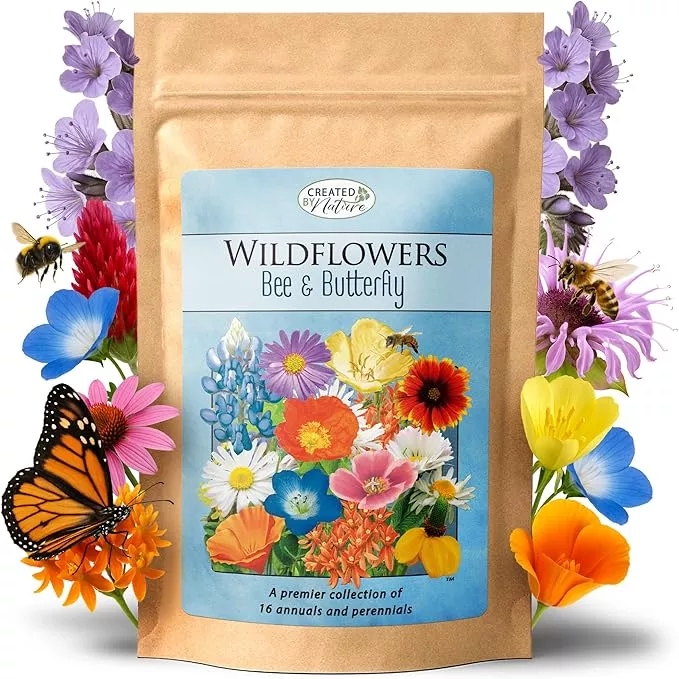 created-by-nature-bee-butterfly-wildflower-seed-mix-16-varieties-30-000-seeds Created By Nature Bee & Butterfly Wildflower Seed Mix, 16 Varieties, 30,000 Seeds