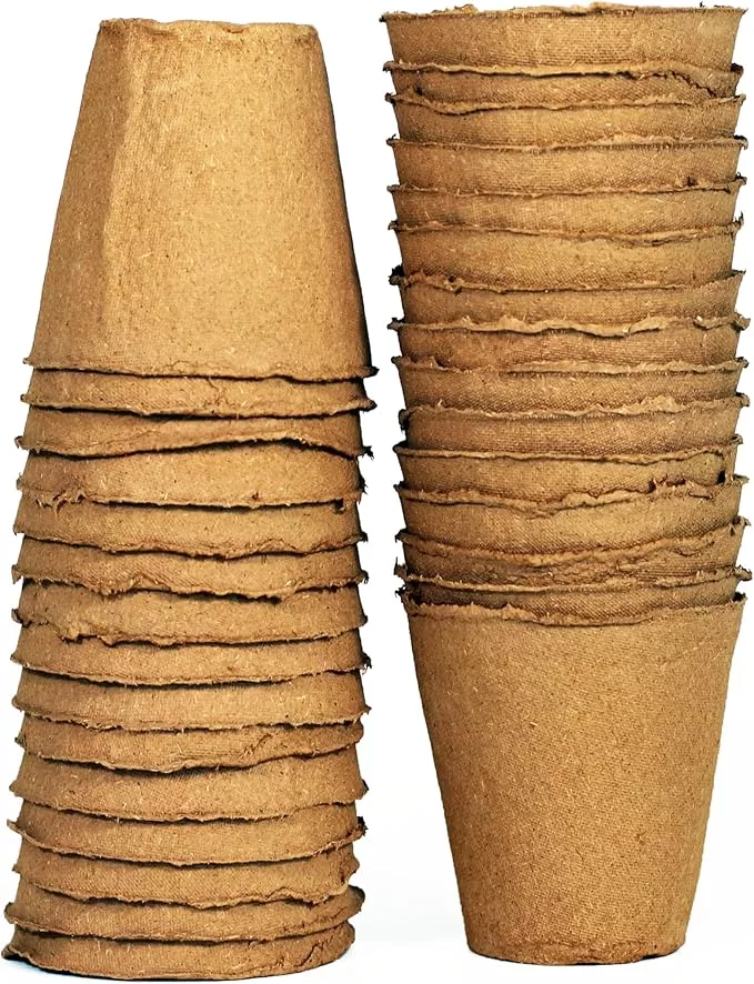 daniel-s-plants-4-naked-pots-large-natural-plantable-seed-starter-pots-omri-list Daniel's Plants 4" Naked Pots | Large Natural Plantable Seed Starter Pots | OMRI-Listed Biodegradable Pots for Seedlings | Enhanced Aeration | Earth Friendly - Peat Free | 10 Pack 4 Inch Round
