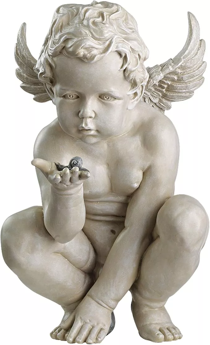 design-toscano-eu4360-life-s-mysteries-cherub-garden-statue-15-inch-antique-ston Design Toscano EU4360 Life's Mysteries Cherub Garden Statue, 15 Inch, Antique Stone