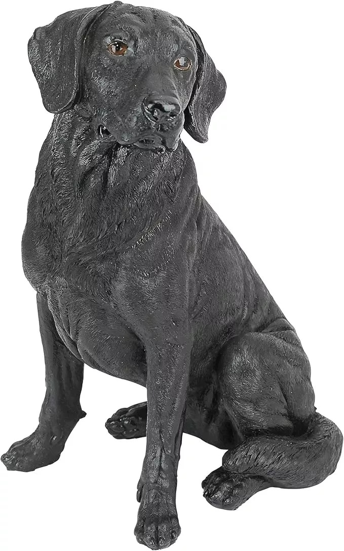 design-toscano-labrador-retriever-dog-indoor-outdoor-garden-statue-9-inch-wide-1 Design Toscano Labrador Retriever Dog Indoor/Outdoor Garden Statue, 9 Inch Wide, 15 Inch Tall, Cast Stone Resin, Black Painted Finish