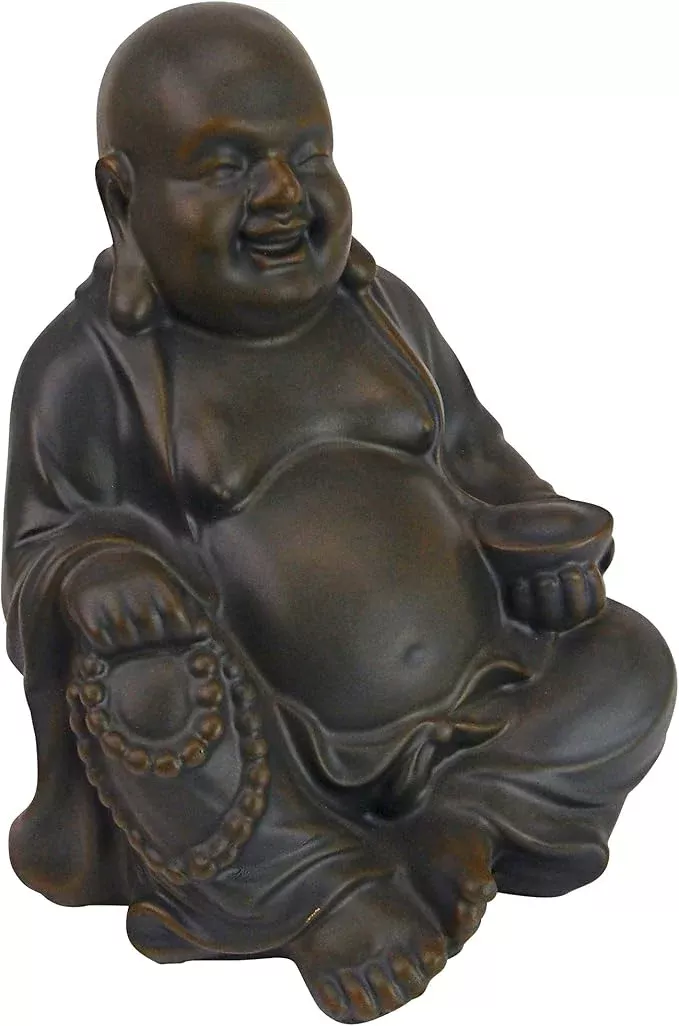 design-toscano-laughing-asian-man-happy-hotei-garden-statue-medium-8-inches-wide Design Toscano Laughing Asian Man Happy Hotei Garden Statue, Medium, 8 inches wide, 9 inches tall, Cast Stone Resin, Green Bronze Finish