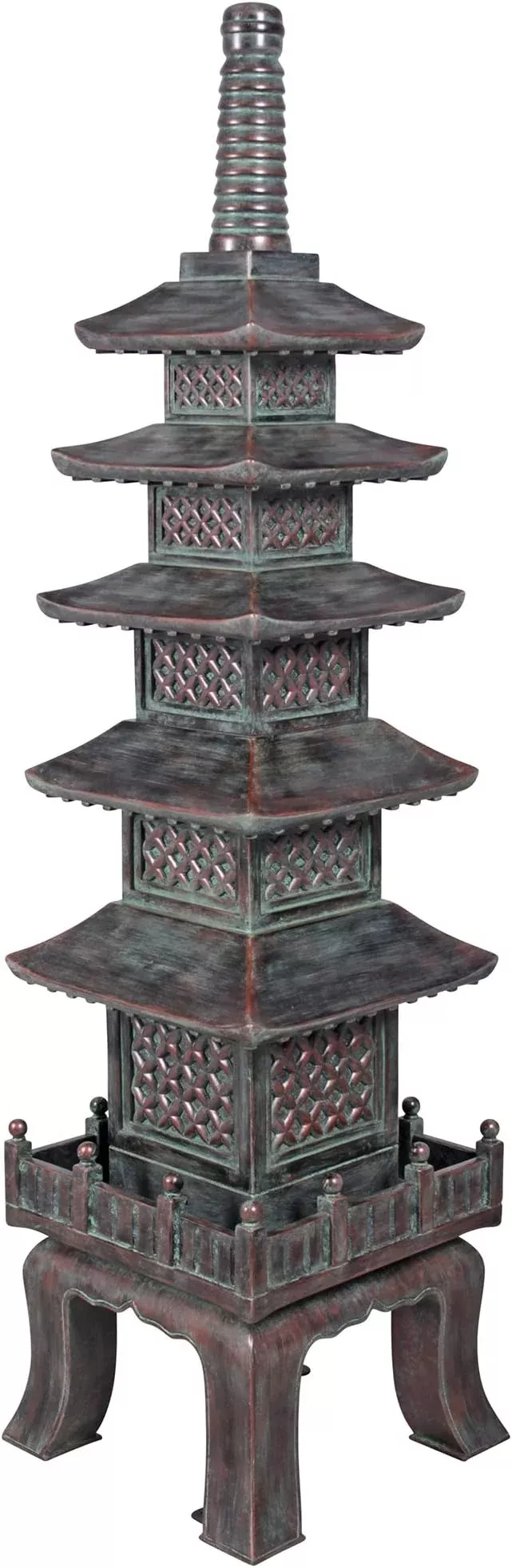 design-toscano-nara-temple-pagoda-asian-decor-garden-statue-grande-71-inch-tall- Design Toscano Nara Temple Pagoda Asian Decor Garden Statue, Grande 71 Inch Tall, Fiberglass Cast Stone Resin, Verdigris Green Bronze Finish