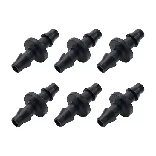 Dnyta 100pcs Barb Fittings PVC for 1/4 Inch Irrigation Tubing Drip Irrigation Barb Fittings Irrigation Tubing Connector Drip Irrigation Barbed Coupling for Plant Drip or Yard Spray Irrigation