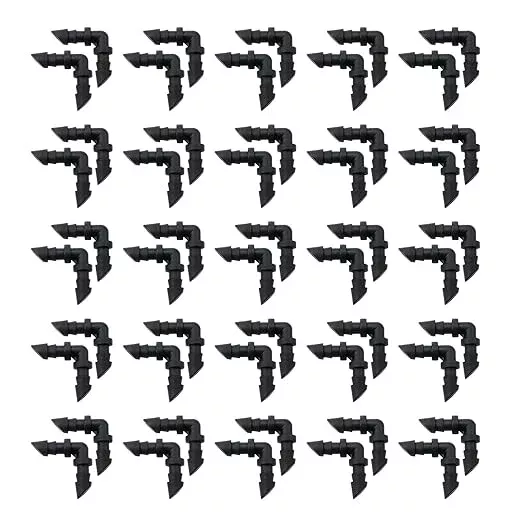 Dnyta 50pcs Drip Irrigation Barb Fittings PVC Drip Irrigation Fittings Fit for 1/4 Inch Irrigation Tubing Drip Line Irrigation Tubing Connector for Plant Drip Or Yard Spray Irrigation