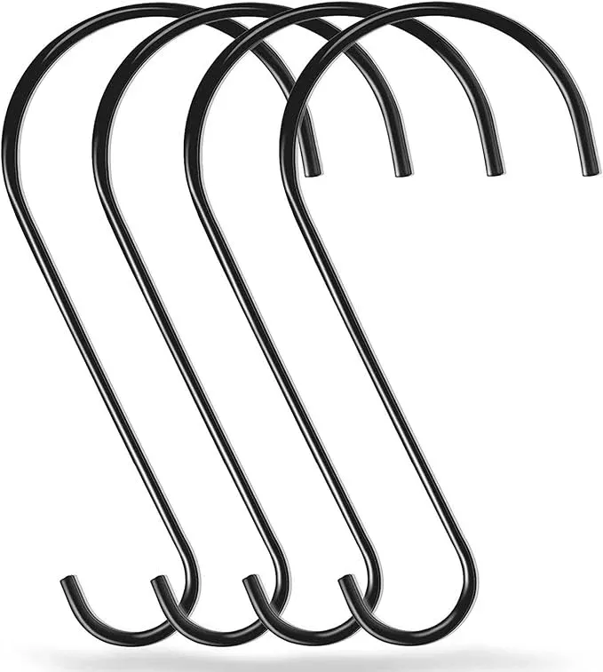 dreecy-12-inches-tree-branch-hooks-4-pack-extra-large-s-hooks-hanging-plants-hea Dreecy 12 Inches Tree Branch Hooks, 4 Pack Extra Large S Hooks for Hanging Plants,Heavy Duty Hooks for Hanging Plants, Black Bird Feeder Hooks for Outdoors Hanging Basket, Lanterns and Ornaments