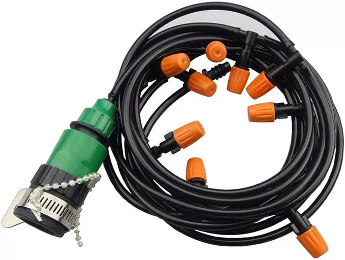 drip-irrigation-kit-plant-watering-system-gravity-fed-irrigation-water-drip-setf Drip Irrigation kit Plant Watering System Gravity Fed Irrigation Water Drip Setfor Garden Greenhouse Yard Lawn Home or Vacation Use 5M 8/11" Tube 10 Nozzles