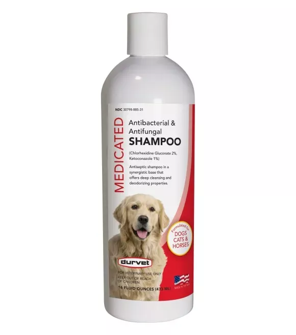 Durvet, Medicated Antibacterial and Antifungal Pet Shampoo, 16 oz