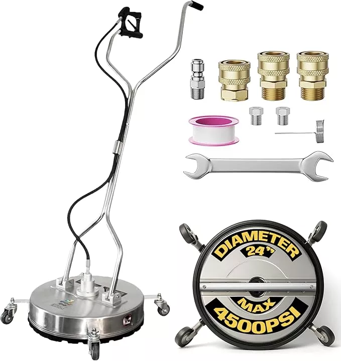 edou-dual-24-pressure-washer-surface-cleaner-surface-cleaner-with-wheels-heavy-d EDOU Dual 24" Pressure Washer Surface Cleaner - Surface Cleaner with Wheels - Heavy Duty Composite, 4,500 PSI Max Working Pressure - Includes 3/8 Inch Quick Connector Kit and Teflon Tape