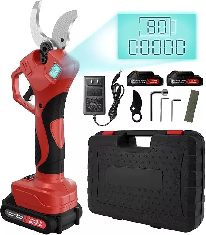 electric-pruning-shears-50mm-1-96-cutting-diameter-cordless-power-pruner-with-2p Electric Pruning Shears, 50mm 1.96" Cutting Diameter Cordless Power Pruner with 2Pcs Rechargeable Batteries, Tree Branch Cutter with SK7 High Carbon Steel Blade for Gardening Pruning