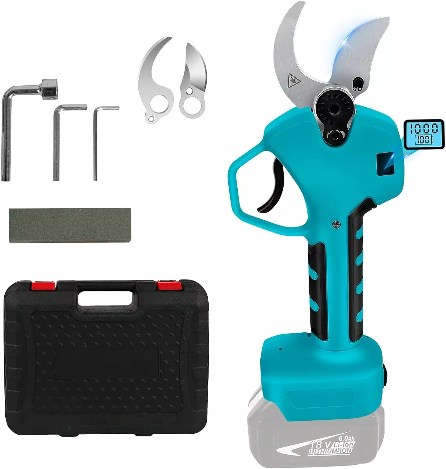 electric-pruning-shears-compatible-with-makita-18v-battery-2-55-65mm-cutting-dia Electric Pruning Shears Compatible with Makita 18V Battery, 2.55“ (65mm) Cutting Diameter, Brushless Pruner Cutter with LED Display & SK5 Blades for Gardening Tree Pruning (Battery NOT included)