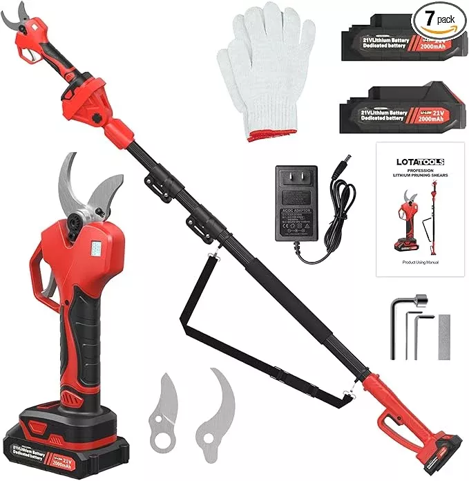 electric-pruning-shears-with-telescopic-rod-50mm-1-96-cutting-diameter-cordless- Electric Pruning Shears with Telescopic Rod, 50mm 1.96" Cutting Diameter Cordless Pruner with 2 Rechargeable Batteries, Tree Branch Cutter with SK7 Blade for Gardening Pruning
