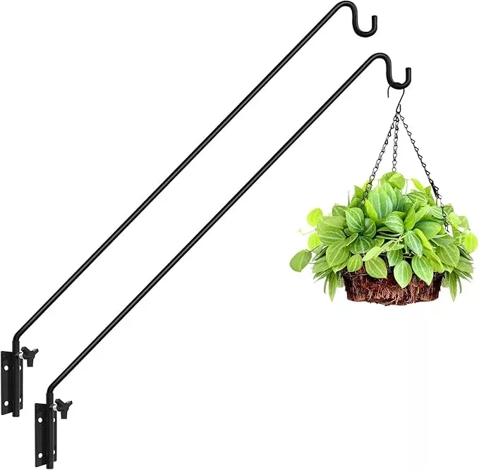 erytlly-2-packs-heavy-duty-deck-hook-wall-mounted-extensible-adjustable-deck-hoo ERYTLLY 2 Packs Heavy Duty Deck Hook Wall Mounted, Extensible and Adjustable Deck Hook for Hanging Bird Feeder, Plants, Suet Baskets,Wind Chimes,Lanterns and More