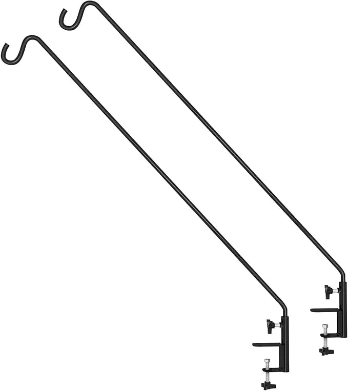 erytlly-extended-reach-deck-hook-wall-pole-wall-mounted-deck-hook-extensible-43- ERYTLLY Extended Reach Deck Hook Wall Pole Wall Mounted Deck Hook Extensible and 43 inch Wall Bracket for Hanging Bird Feeder,Plants,Wind Chimes,Lanterns 2 Packs