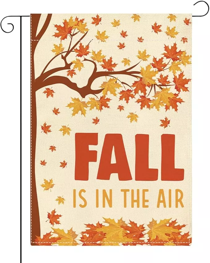 fall-garden-flag-fall-is-in-air-autumn-garden-flag-12x18-inch-double-sided-autum Fall Garden Flag Fall is in the Air Autumn Garden Flag 12x18 inch Double Sided Autumn Maple Leaves Flags Holiday Decorations for Yard Outdoor Home Porch (Flay 1808)