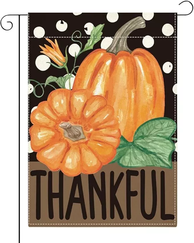 fall-thankful-garden-flag-autumn-pumpkin-garden-flag-12x18-inch-double-sided-fal Fall Thankful Garden Flag Autumn Pumpkin Garden Flag 12x18 inch Double Sided Fall Thanksgiving Flags Holiday Decorations for Yard Outdoor Home Porch (Flay 1807)
