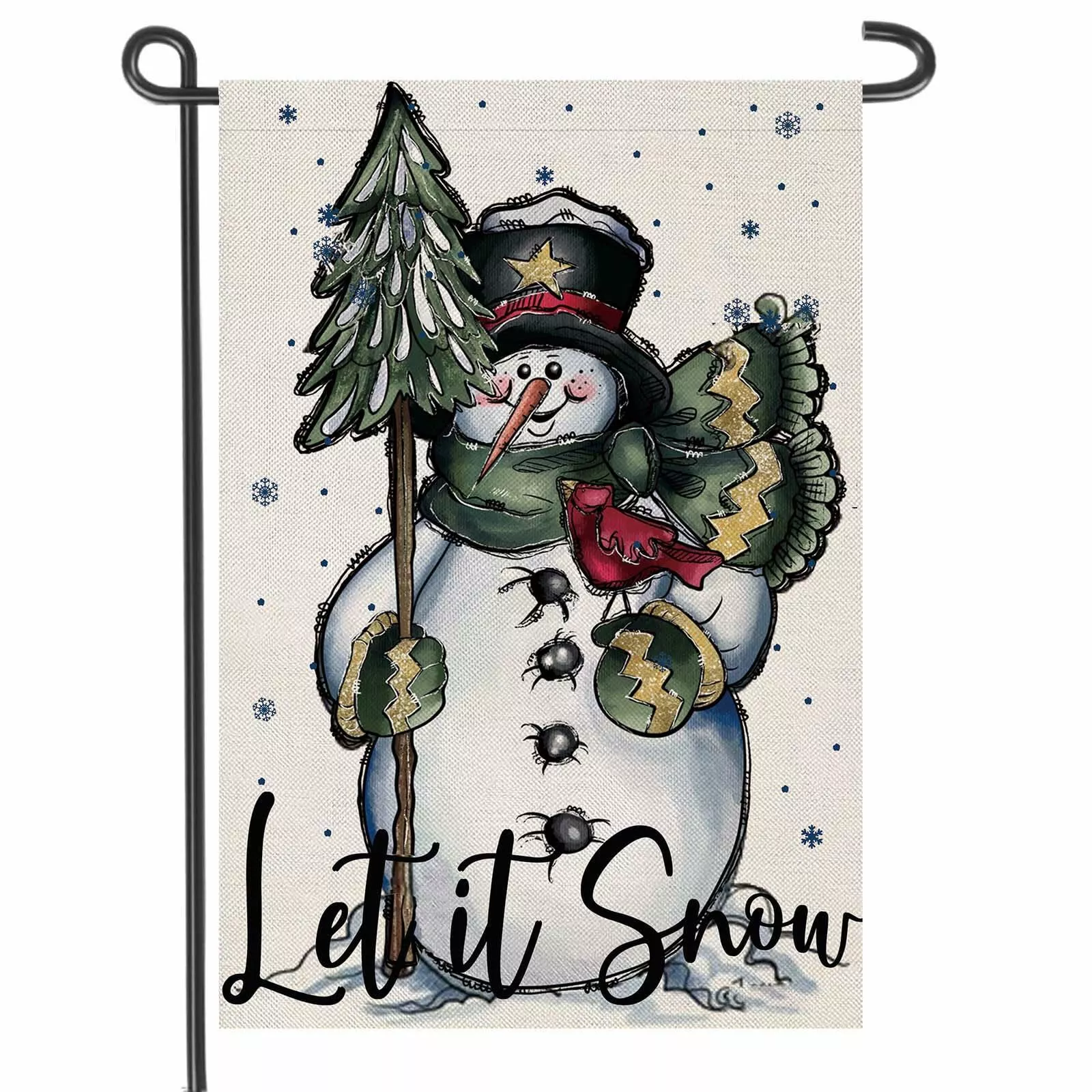 fapulee-winter-snowman-garden-flag-12x18in-double-sided-christmas-yard-decor Fapulee Winter Snowman Garden Flag – 12x18in Double-Sided Christmas Yard Decor
