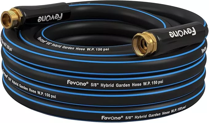 fevone-25-ft-garden-hose-heavy-duty-water-hose-hybrid-polymer-kink-resistance-fl Fevone 25 ft Garden Hose, Heavy Duty Water Hose, Hybrid Polymer, Kink Resistance, Flexible, Durable, Leak Free, Aluminum Fittings, 3/4" GHT, 5/8" ID, 600 Psi, Drinking Water Safe
