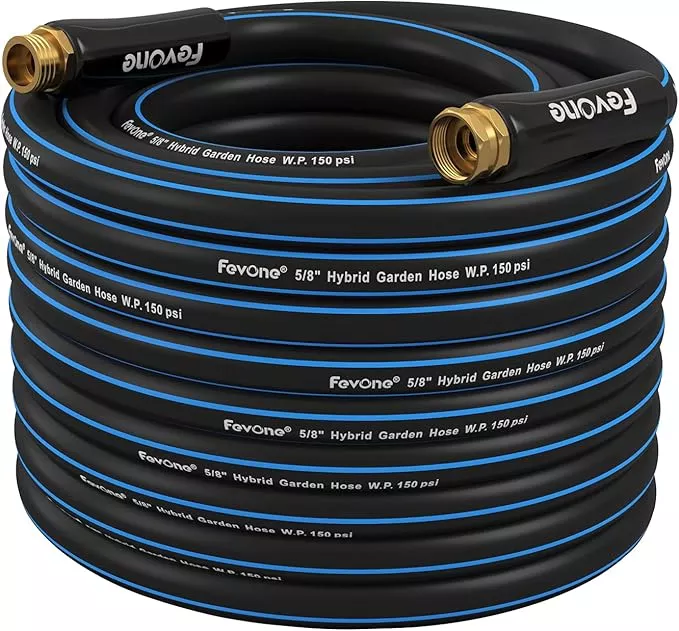 fevone-75-ft-garden-hose-2-year-warranty-heavy-duty-water-hose-hybrid-polymer-ki Fevone 75 ft Garden Hose, 2-Year Warranty, Heavy Duty Water Hose, Hybrid Polymer, Kink Resistance, Flexible, Durable, Solid Brass Fittings, 3/4" GHT, 5/8" ID, 600 PSI,