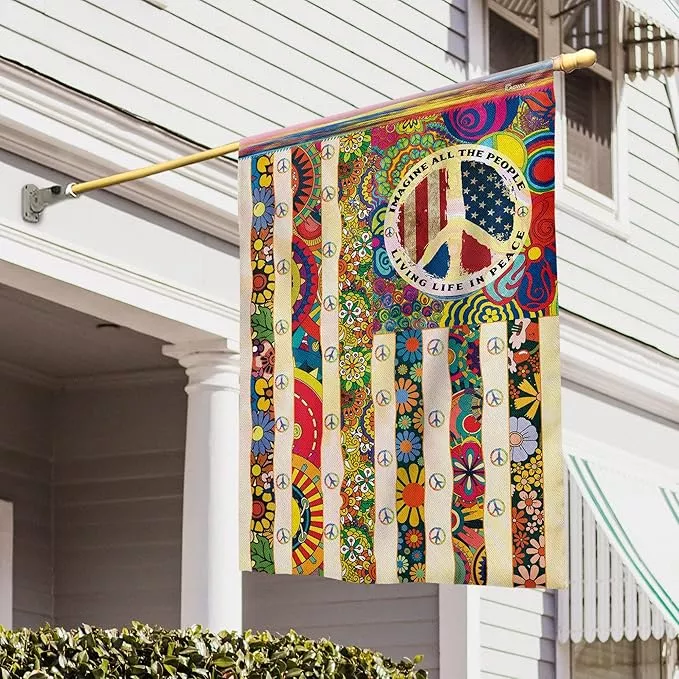 flagwix-peace-hippie-flag-decorations-home-outside-house-flag-30x40-people-livin FLAGWIX Peace Hippie Flag - Decorations For Home, Outside, House Flag 30x40, People Living Life In Peace Hippie Flag - USA House Garden Flags - Decorative Outdoor Flags
