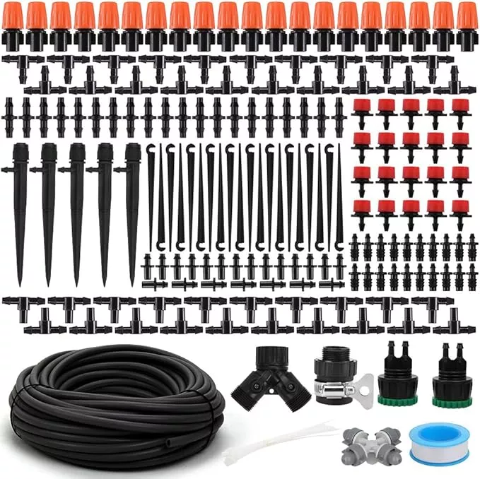 garden-irrigation-kit-131ft-1-4-drip-irrigation-kit-garden-irrigation-system-wit Garden Irrigation Kit,131ft 1/4" Drip Irrigation Kit Garden Irrigation System with Adjustable Nozzle Dripper Automatic Irrigation Equipment Set for Garden,Greenhouse, Patio,Lawn