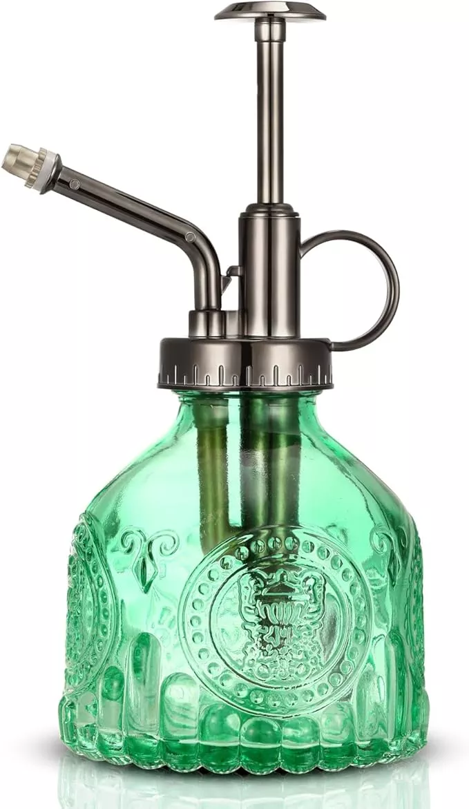 glass-plant-mister-spray-bottle-vintage-plant-spritzer-watering-can-succulent-wa Glass Plant Mister Spray Bottle, Vintage Plant Spritzer Watering Can, Succulent Watering Bottle with Top Pump, Small Plant Sprayer Mister for Indoor Outdoor House Plant - Green