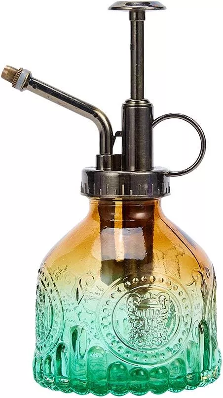 glass-vintage-plant-spritzer-spray-bottle-succulent-watering-bottle-with-top-pum Glass Vintage Plant Spritzer Spray Bottle, Succulent Watering Bottle with Top Pump, Small Plant Sprayer Mister Watering Can for Indoor Outdoor House Plant - Green Brown Gradient