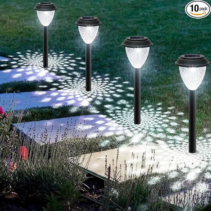 goodfoever-solar-pathway-lights-outdoor-10-pack-solar-lights-outdoor-waterproof- GOODFOEVER Solar Pathway Lights Outdoor, 10 Pack Solar Lights Outdoor Waterproof for Outside, Garden Decor for Yard, Patio, Landscape, Planter, Walkway, Driveway