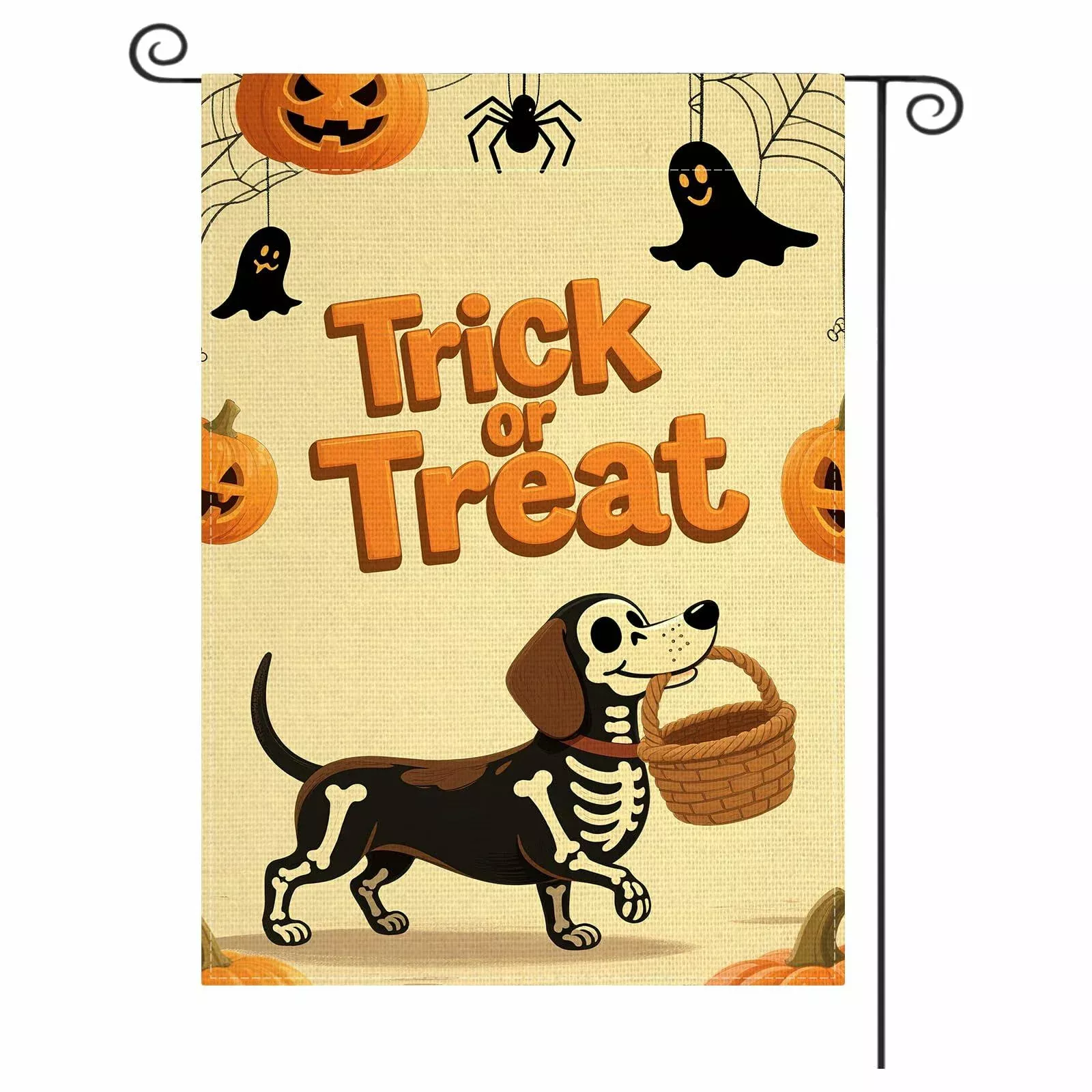 halloween-trick-or-treat-garden-flag-12x18-double-sided-ghost-dog Halloween Trick or Treat Garden Flag 12x18 Double Sided Ghost Dog