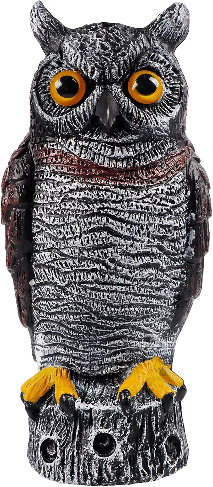 hausse-fake-owl-decoy-bird-scarecrow-sculpture-13-6-inch-plastic-horned-owl-bird Hausse Fake Owl Decoy Bird Scarecrow Sculpture, 13.6 Inch Plastic Horned Owl Bird Deterrents, Garden Protectors, Nature Enemy Pest Repellent for Outdoor Garden Yard