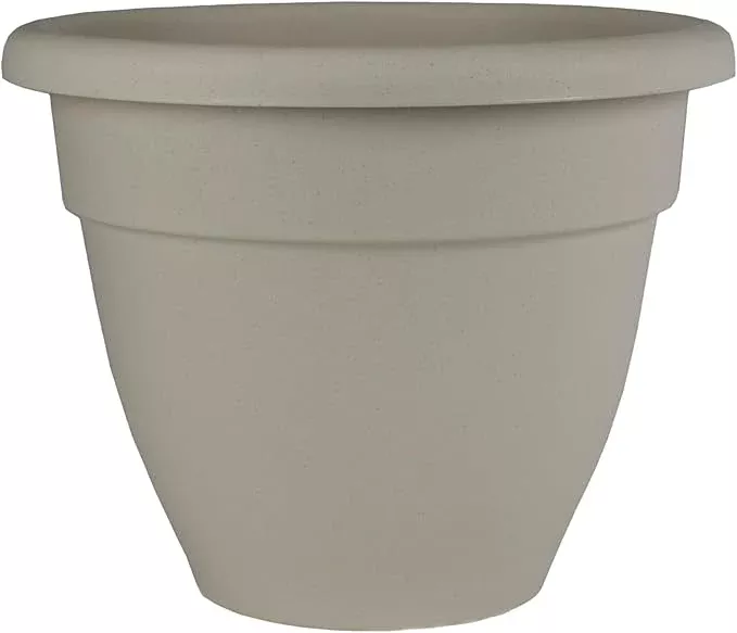 hc-companies-8-inch-caribbean-planter-lightweight-indoor-outdoor-plastic-plant-p The HC Companies 8 Inch Caribbean Planter - Lightweight Indoor Outdoor Plastic Plant Pot for Herbs and Flowers, Cottage Stone
