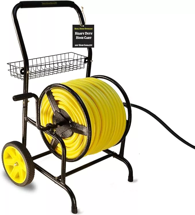 heavy-duty-hose-cart-with-wheels-garden-hose-holder-hose-reels-outside-metal-hos Heavy Duty Hose Cart with Wheels – Garden Hose Holder, Hose Reels for Outside, Metal Hose Reel Cart, 200ft Capacity