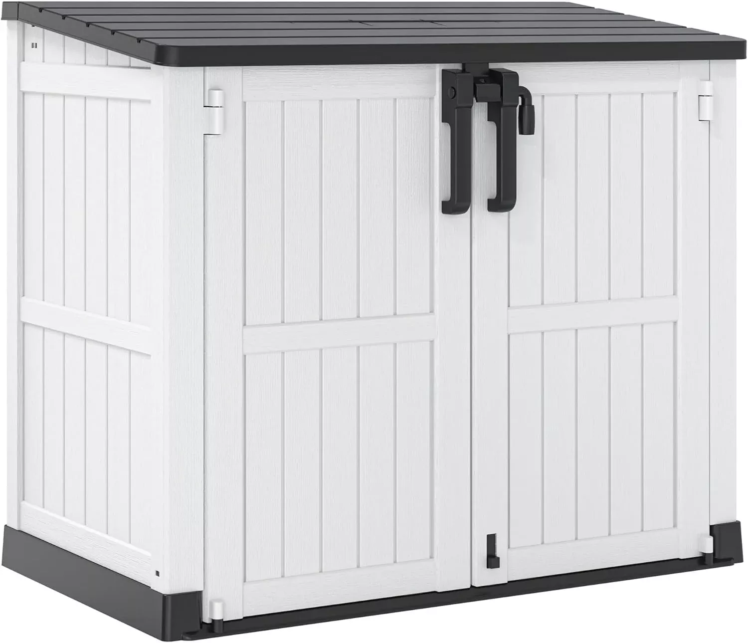 horizontal-resin-storage-shed-36-cu-ft-with-lockable-doors-portable-outdoor-stor Horizontal Resin Storage Shed 36 Cu Ft with Lockable Doors, Portable Outdoor Storage Cabinet -Easy to Assemble,Sheds & Outdoor Storage, Waterproof Outdoor Storage Box for Backyards,Black