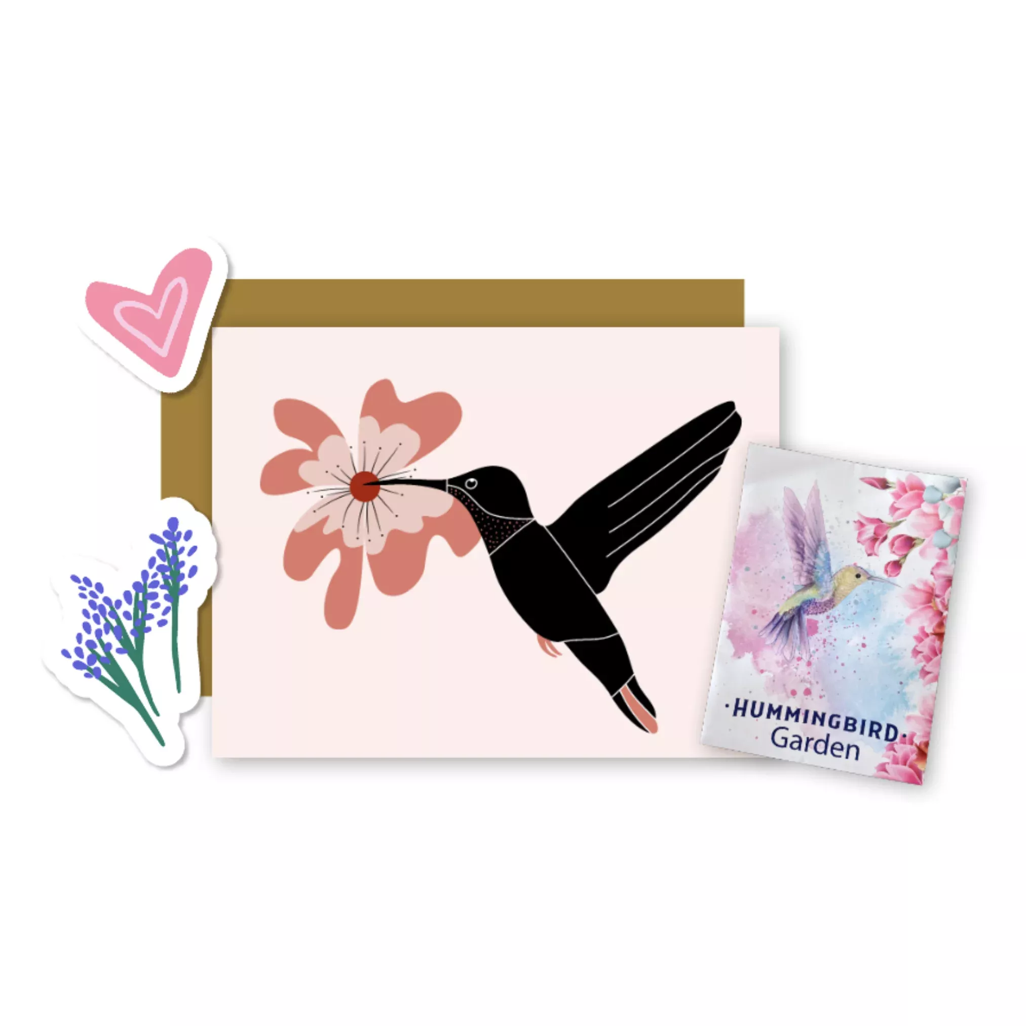 hummingbird-garden-greetings-kit-w-non-gmo-hummingbird-garden-packet-w-seeds-inf Hummingbird Garden Greetings Kit w. Non-GMO "Hummingbird Garden" Packet w. Seeds, Infosheets + Hummingbird Greeting Card (Celebrate Pollinators)