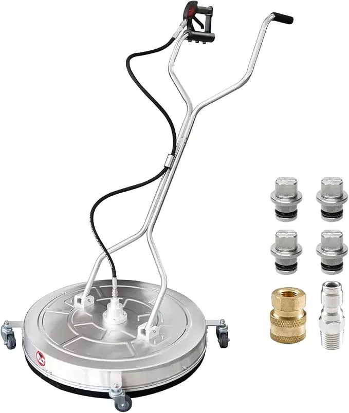 janz-30-pressure-washer-surface-cleaner-with-4-wheels-dual-handle-stainless-stee JANZ 30'' Pressure Washer Surface Cleaner with 4 Wheels,Dual Handle,Stainless Steel Housing, 2 Hose Adapters and 4 Replacement Nozzle Cores,Ideal for Driveways, Sidewalks,Patios,Decks Cleaning