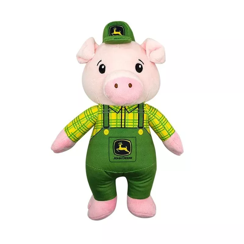 John Deere, John Deere Hat Farmer Plush Pig Dog Toy