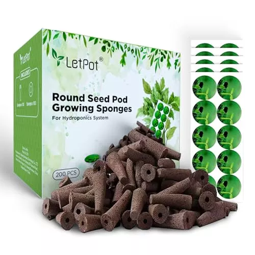 letpot-200-pcs-seed-pod-kits-replacement-root-growth-sponges-seed-pods-seed-star LETPOT 200 Pcs Seed Pod Kits, Replacement Root Growth Sponges Seed Pods, Seed Starter Sponges Kit for Hydroponic Indoor Garden System with 100 Sponges, 100 Stickers