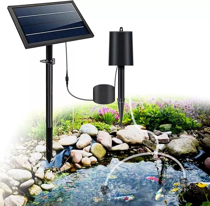 lewisia-8w-solar-pond-aerator-with-built-in-2400mah-battery-backup-3-working-mod Lewisia 8W Solar Pond Aerator with Built-in 2400mAh Battery Backup, 3 Working Modes, 2 Air Stones, Solar Air Pump for Pond Fish Tank Hydroponics Bubble Oxygenator