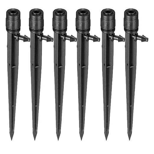 Lxcom Lighting Irrigation Drippers Drip Emitters Micro Spray Adjustable 360 Degree Full Circle Pattern Water Flow Irrigation Drippers Drip System Parts Drip Irrigation, 50 Pack(Black)