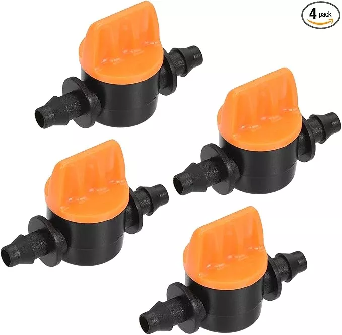 meccanixity-micro-ball-valve-1-4-barb-connector-shut-off-switch-plastic-irrigati MECCANIXITY Micro Ball Valve 1/4" Barb Connector Shut Off Switch Plastic for Irrigation Drip Tube 2 Pack