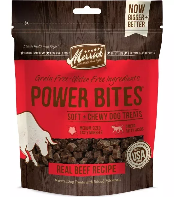 merrick-real-beef-power-bites-dog-treats-6-oz Merrick, Real Beef Power Bites Dog Treats, 6 oz
