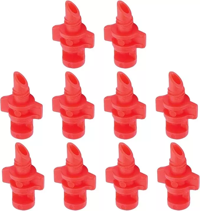 mromax-micro-sprayer-fan-jet-360-degree-plastic-refraction-atomized-dripper-hydr MroMax Micro Sprayer Fan Jet, 360 Degree Plastic Refraction Atomized Dripper Hydroponic Garden Irrigation, Red 50Pcs